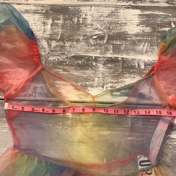 NWT Urban Outfitters Rainbow sheer dress - Picture 9 of 12